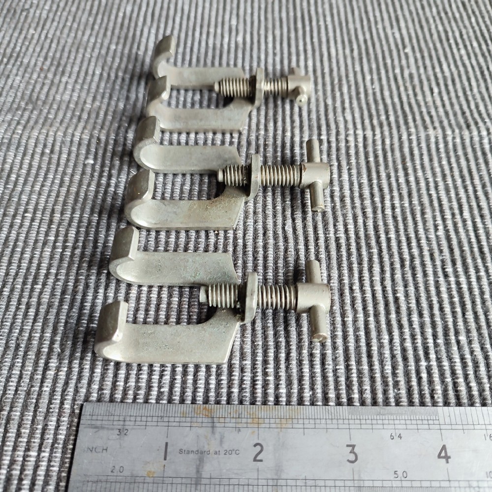3 x Plated Brass Vintage Laboratory Clamp