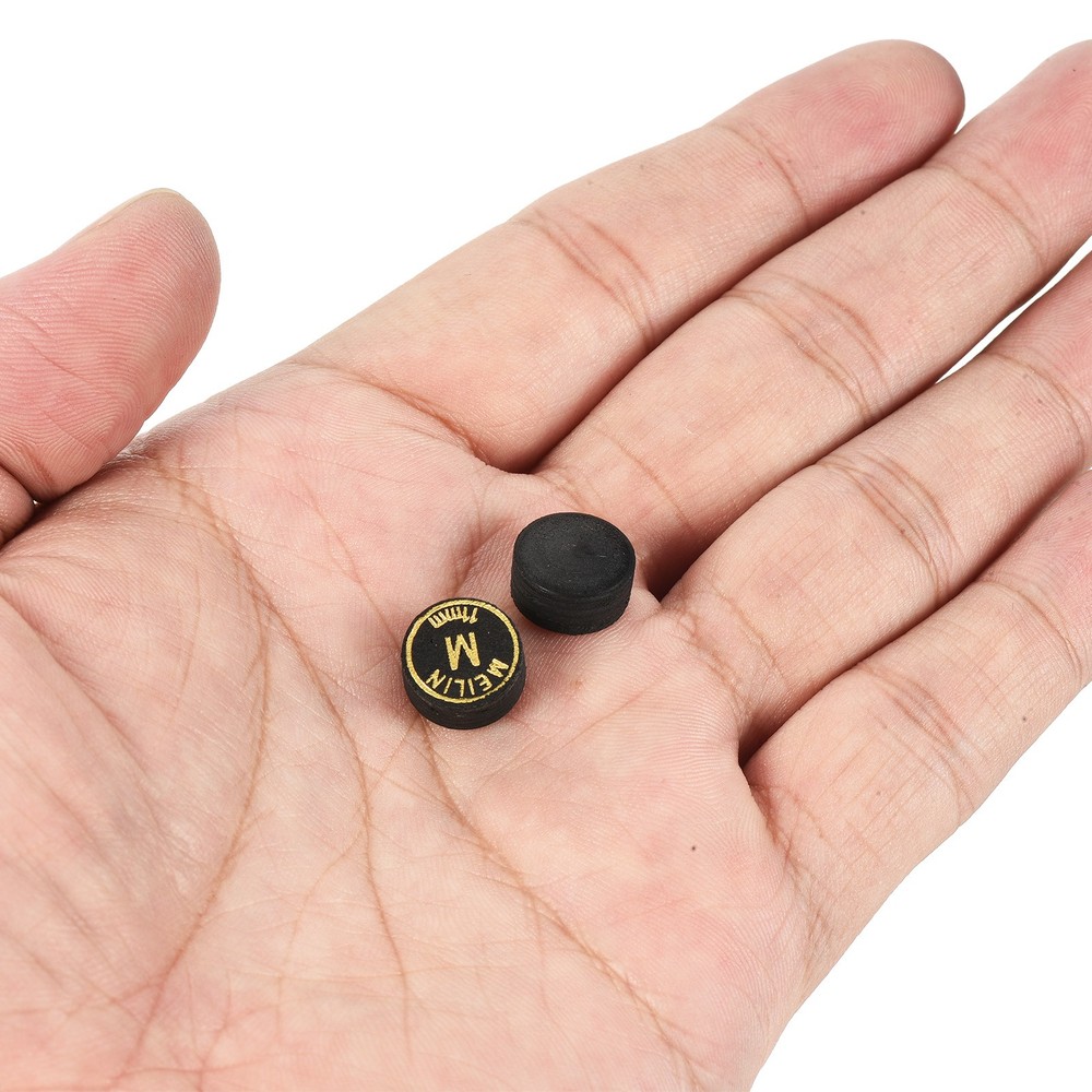 11mm Billiard Stick Tips, 2pcs Medium Multiple Layer Billiard Accessories, Black