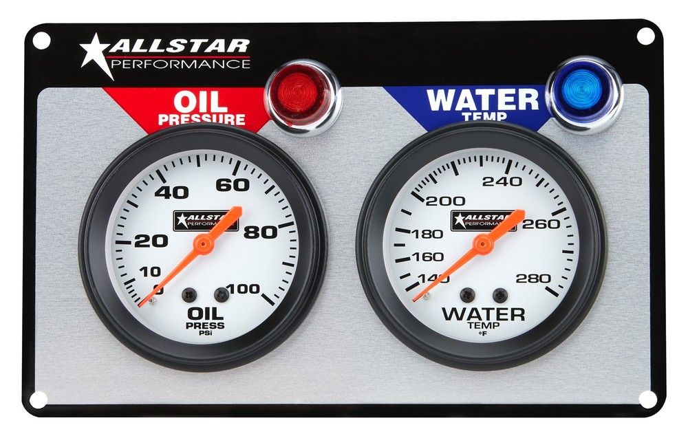 ALLSTAR PERFORMANCE 2 Gauge Panel ALL OP/WT- ALL80090