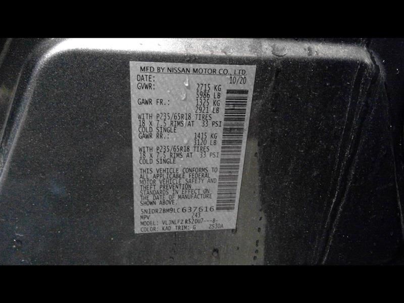 Body Control Module BCM Under Left Hand Dash Fits 19-20 PATHFINDER 284B19NR3A