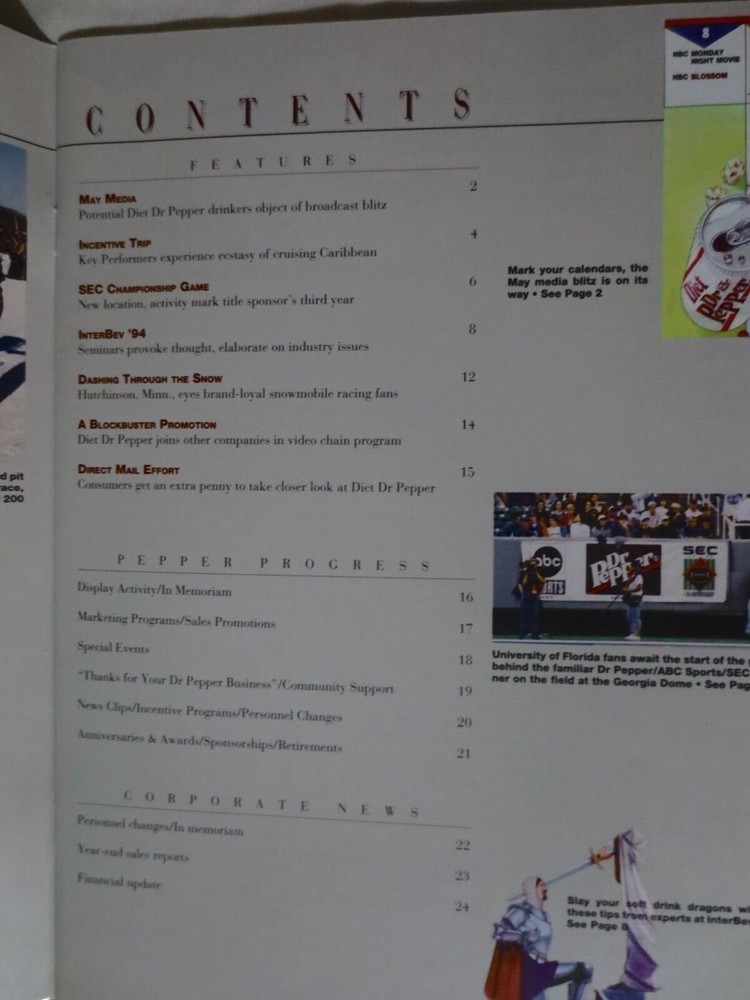 DR PEPPER CLOCK DIAL SPRING 1995 MAGAZINE