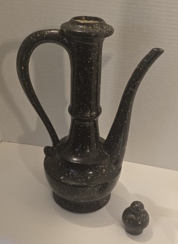 Enamelware Pitcher White Black