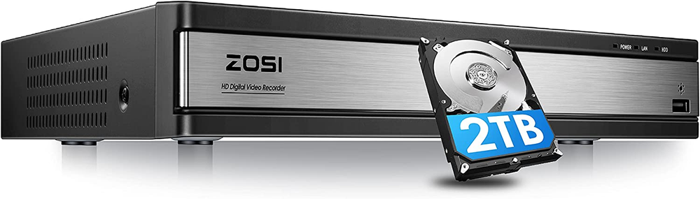 ZOSI H.265+16CH 2MP Surveillance DVR Security Camera System Motion Detection