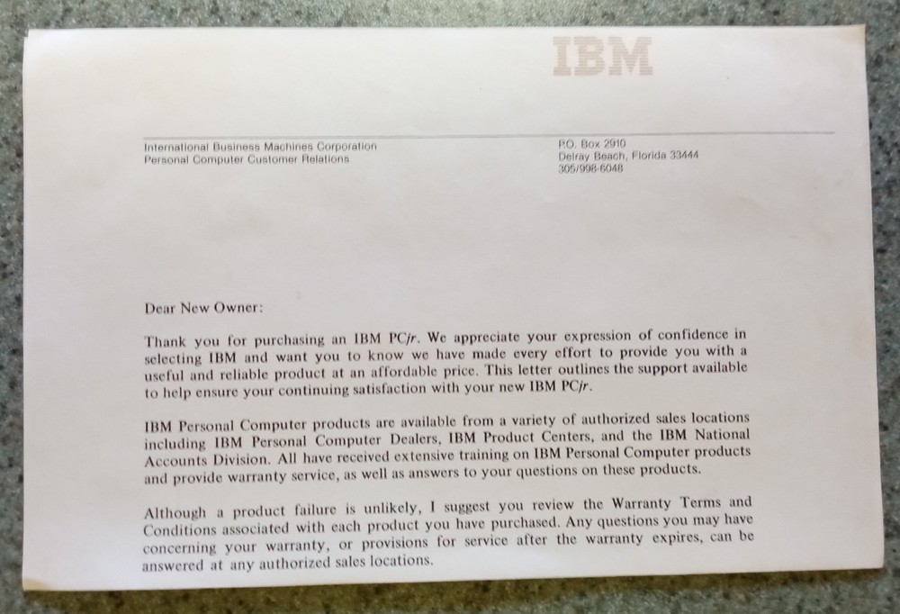 IBM PCjr Hardware Reference Library Guide to Operations 1983 First Edition. LOOK