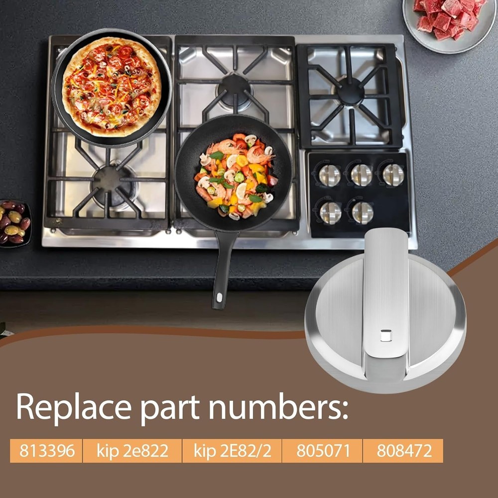 Wolf Stove Knobs Replacement - Stainless Steel Cooktop Control Knobs (5 Pcs)