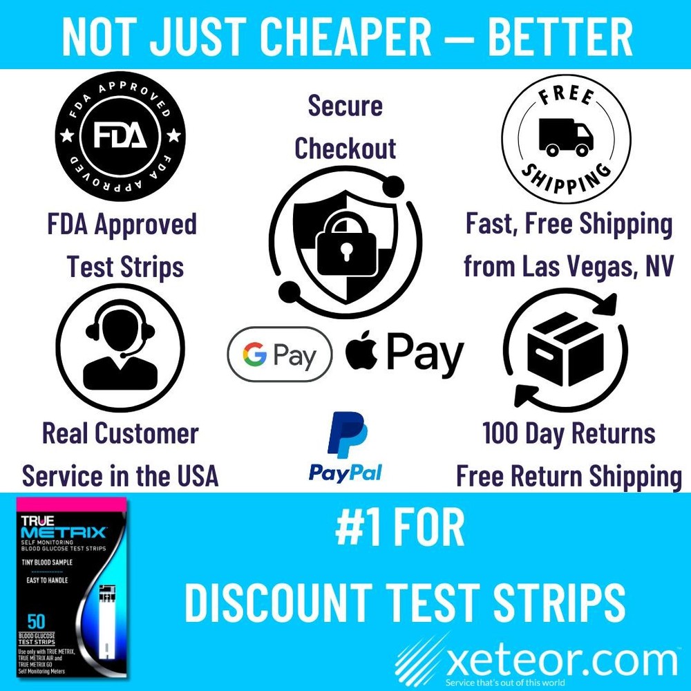 True Metrix Blood Glucose Test Strips - 50 Test Strips (2 Pack)