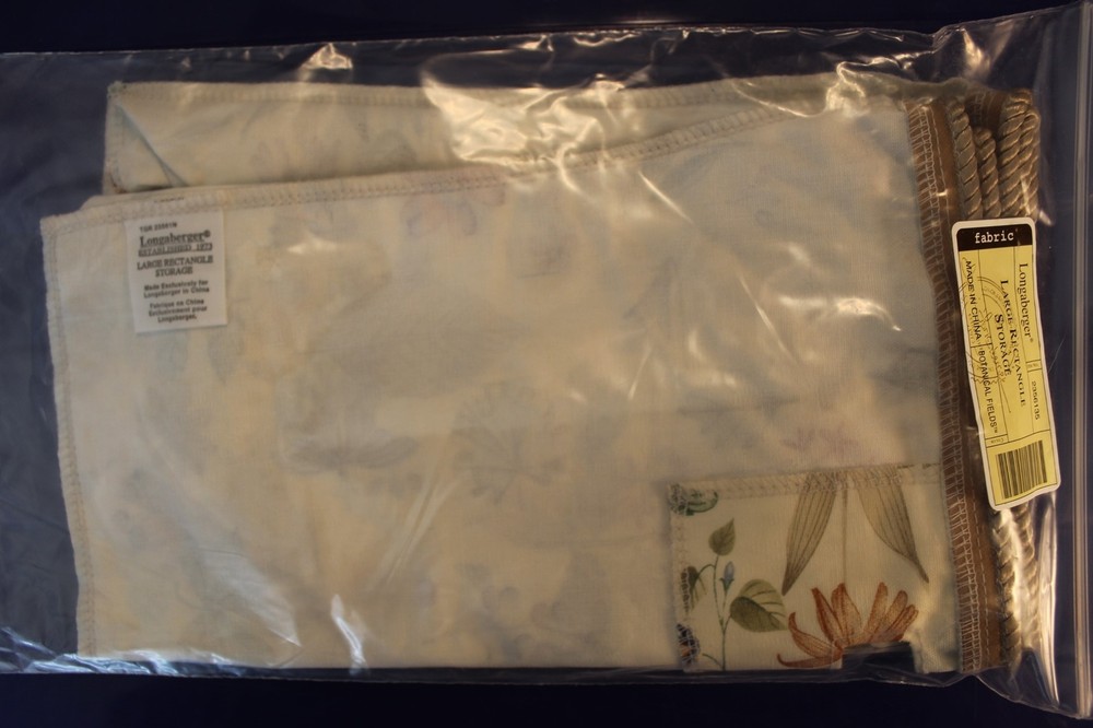 Longaberger Botanical Fields Sort & Store Large Rectangle Storage Basket Liner