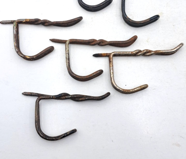 Antique Hat or Coat Hooks Twisted Wire Hooks Old Vintage Hardware Mixed Lot