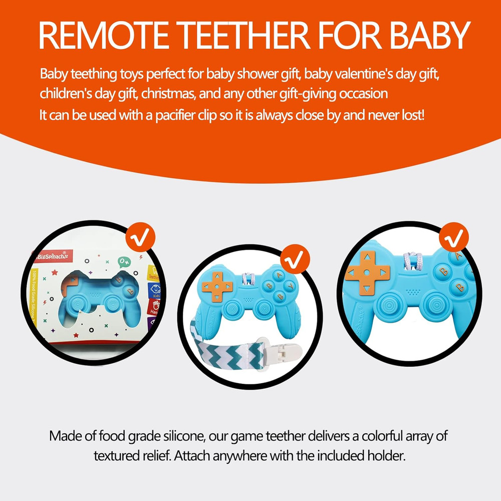 Cool Remote Game Control Teething Toy for Babies 0-6 6-12 Months,Game Controller