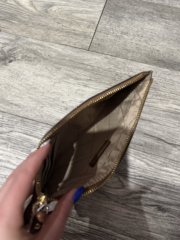 MICHAEL KORS Strap Wallet Brown Leather