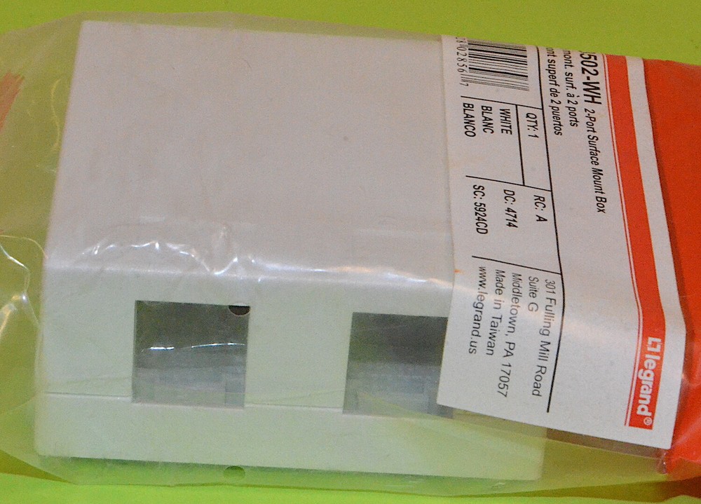 LeGrand Two Port Surface Mount Box, White *New* WP3502-WH