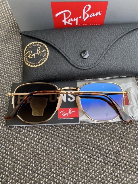 New Ray-Ban Hexagonal RB3548 Gradient Brown Sunglasses