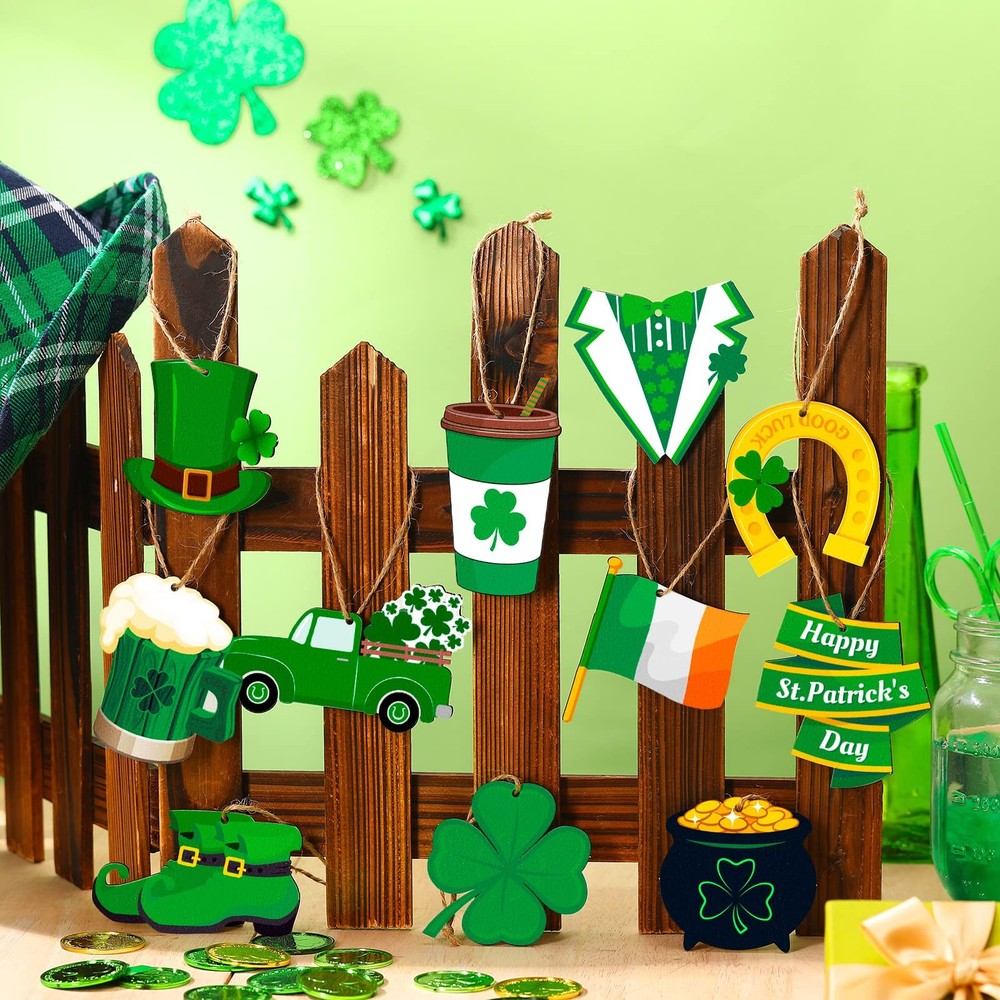 36 Pcs St. Patrick's Day Tree Ornaments Decorations Green