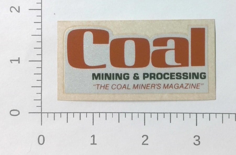 Vintage Coal Mining & Processing Magazine Advertising Sticker Decal