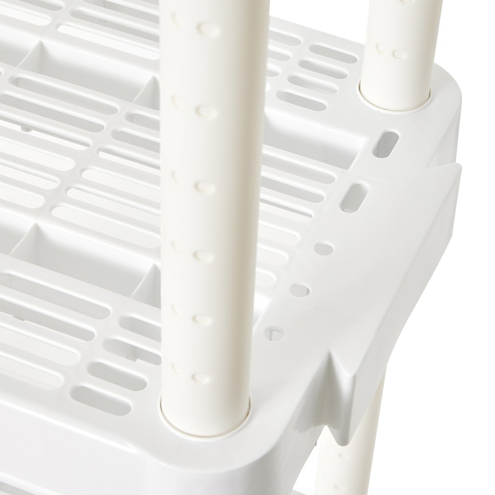 Gracious Living Medium Duty 4 Tier Ventilated Shelving Units, White (2 Pack)