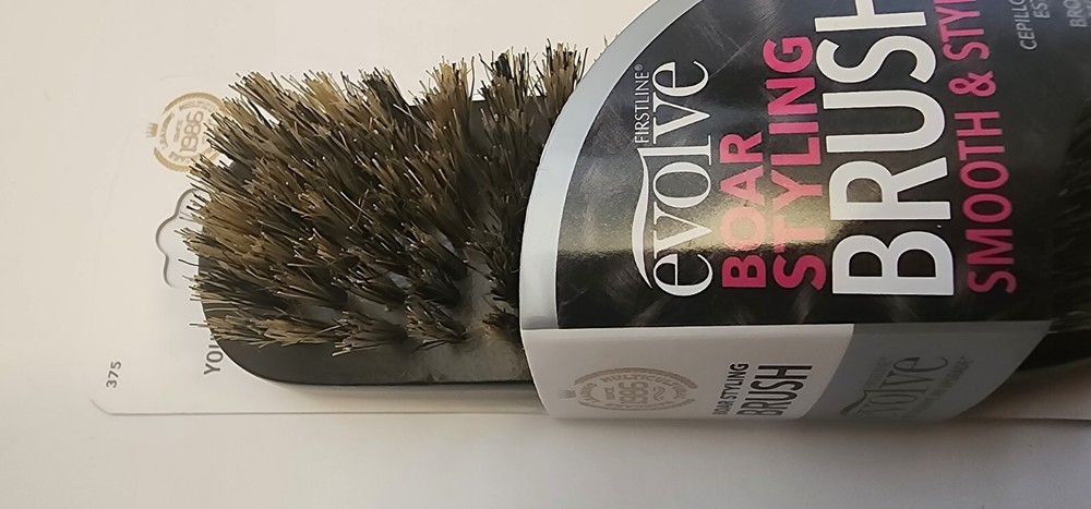 Firstline - Evolve - Boar Styling Brush - Smooth & Style - Dark Handle - NEW