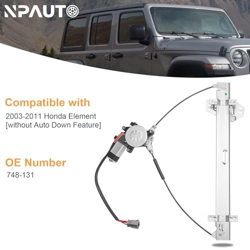 Front Driver Side Power Window Regulator with Motor Assembly fit for Honda