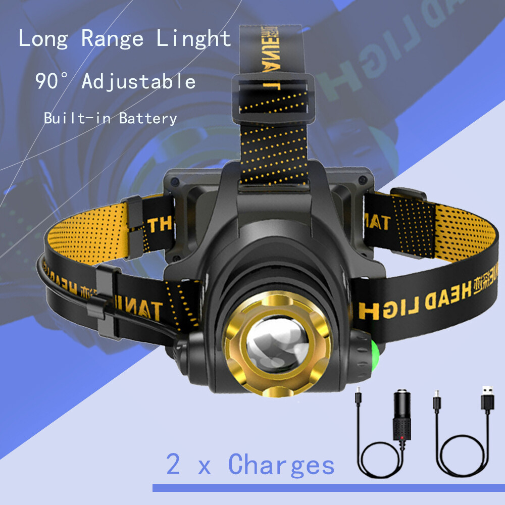 LED Headlamp USB Rechargeable Waterproof Headlight Head Lamp Torch Flashlight US