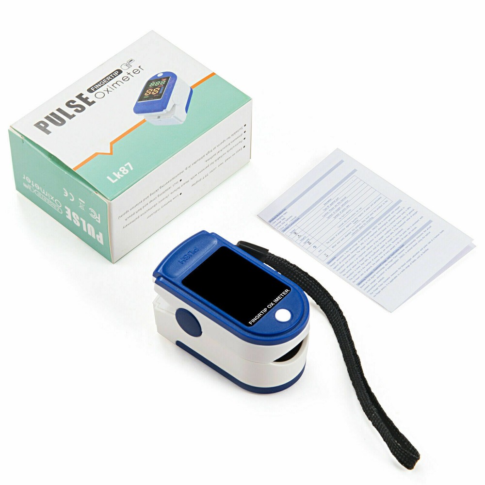 Multifunction Finger Pulse Oximeter Measures Pulse Rate, Blood Oxygen Saturation