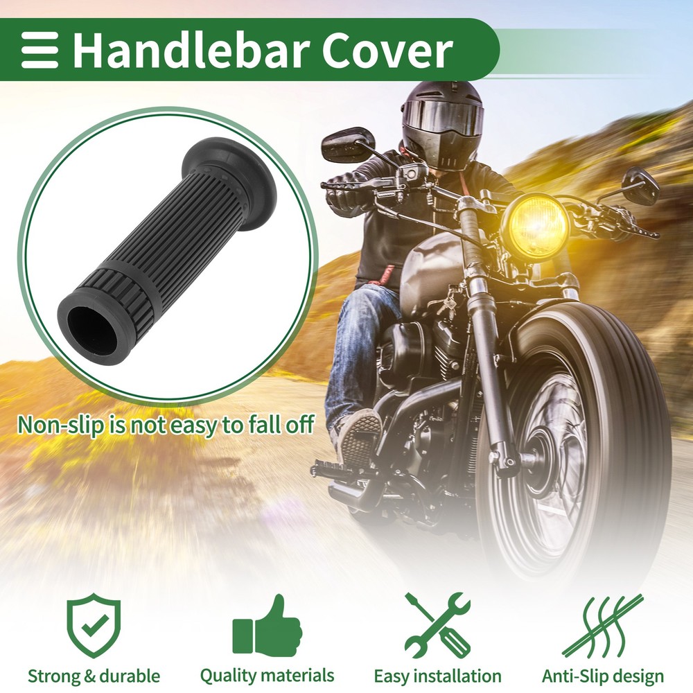 1" 25mm Motorcycle Knobs Handlebar Cover TPU Black