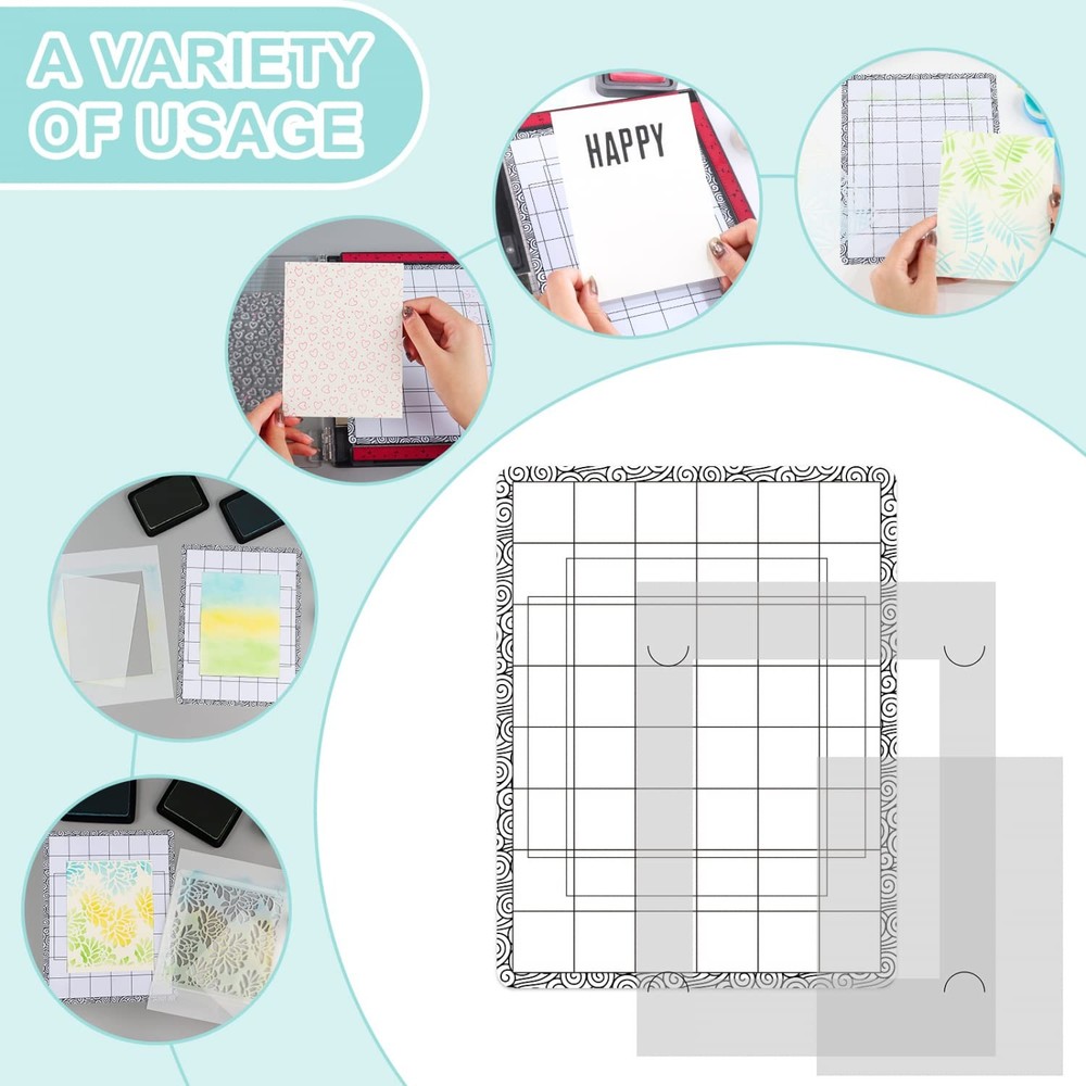 3Pcs/Set Stick and Stamp Mat and fixed Stamp Blending Template Multi Use Low ...