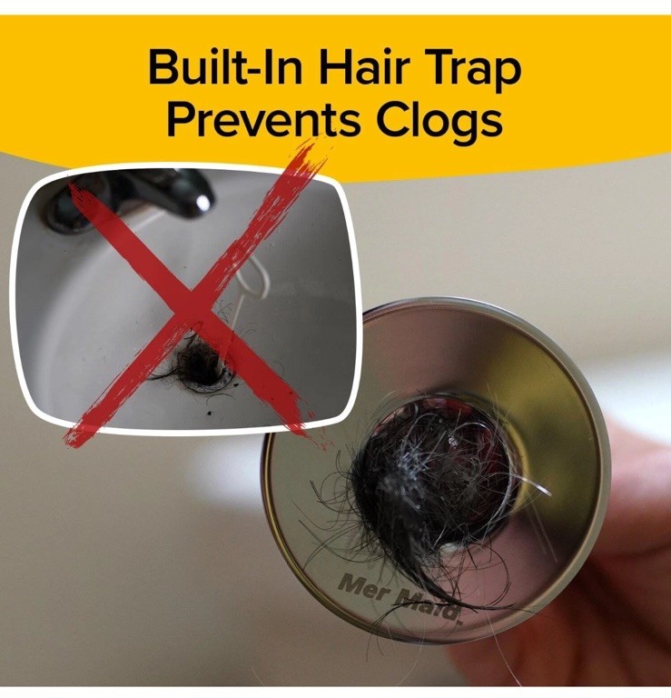 Mer-Maid Drain Magic Universal Sink Stopper, Instantly Replace Broken Stoppers