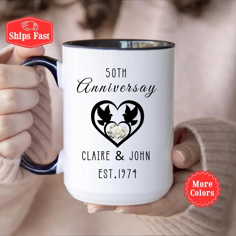 50th Anniversary Mug Wedding Coffee Cup Gift