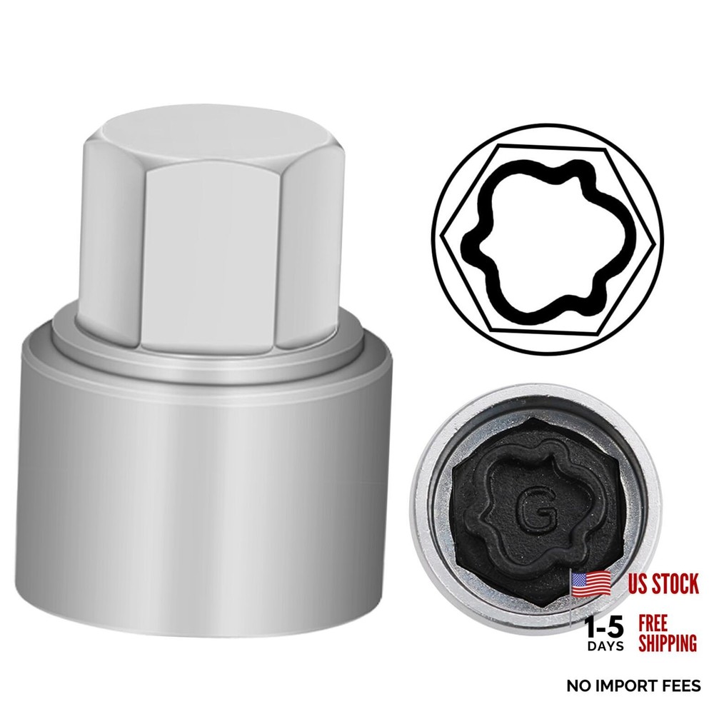 G Wheel Locking Nut Key Compatible with Audi Series, (Socket OD 27mm - White