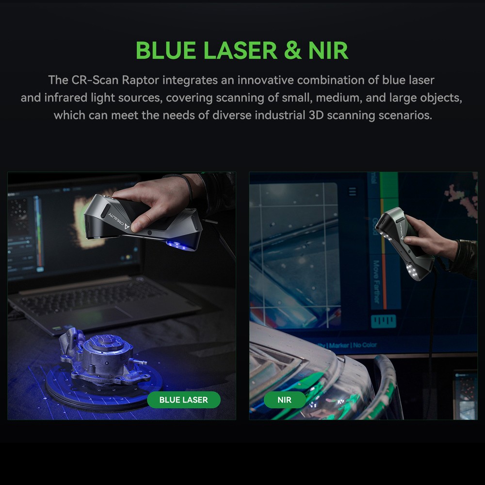 Creality CR-Scan Raptor Multiple-line Blue & NIR Consumer 3D Scanner for 3D Z5H5