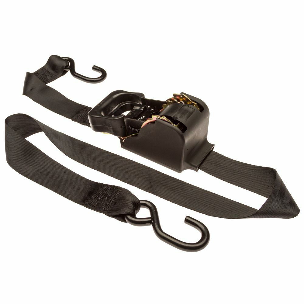 2" x 10' Retractable Ratchet Strap with S-Hooks - 4 Pack