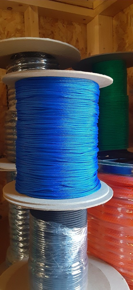 2mm x 1275 ft. Rope/Twine Spool.Polyester. Blue. Made in USA