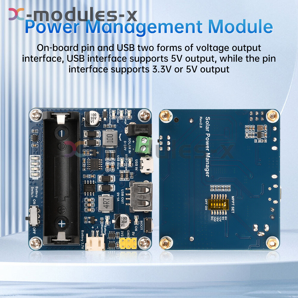 Power Manager Module for 6V~24V Solar Panel Support MPPT USB Battery Charging