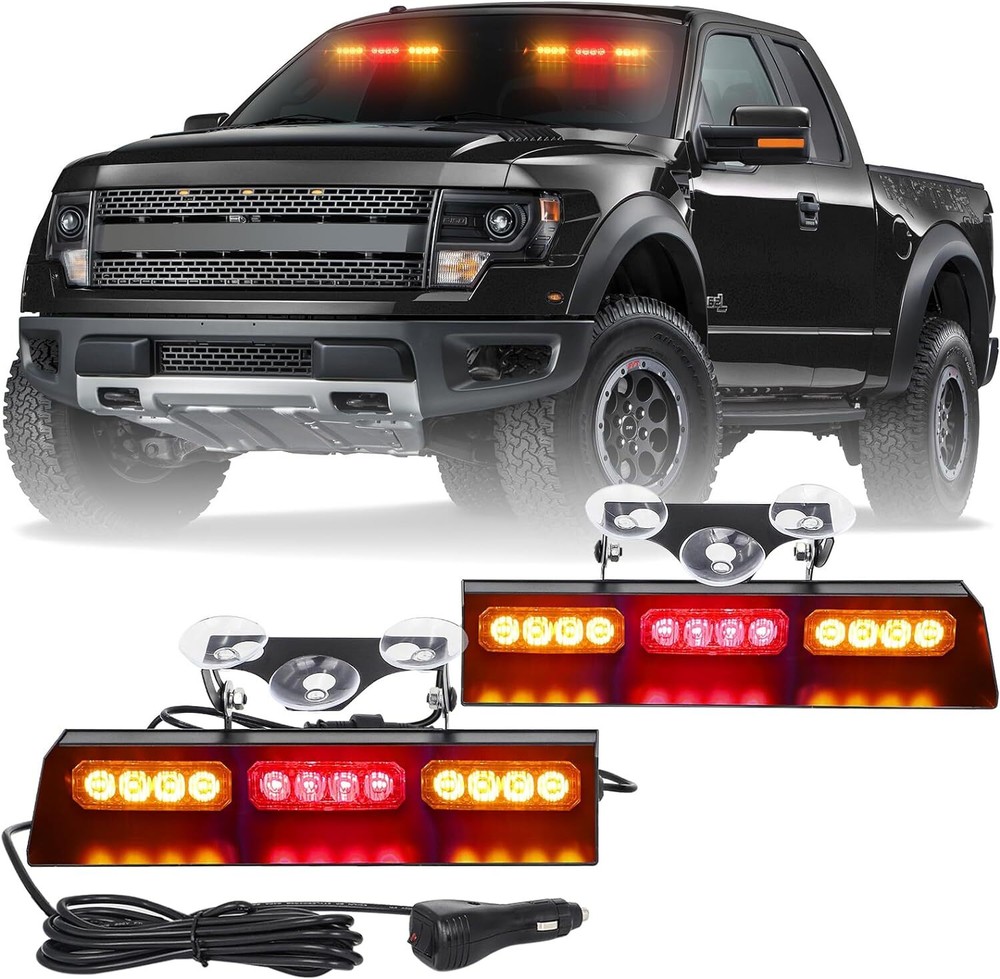 XRIDONSEN Emergency Dash Strobe Lights Bar Safety Warning Flash Windshield Light