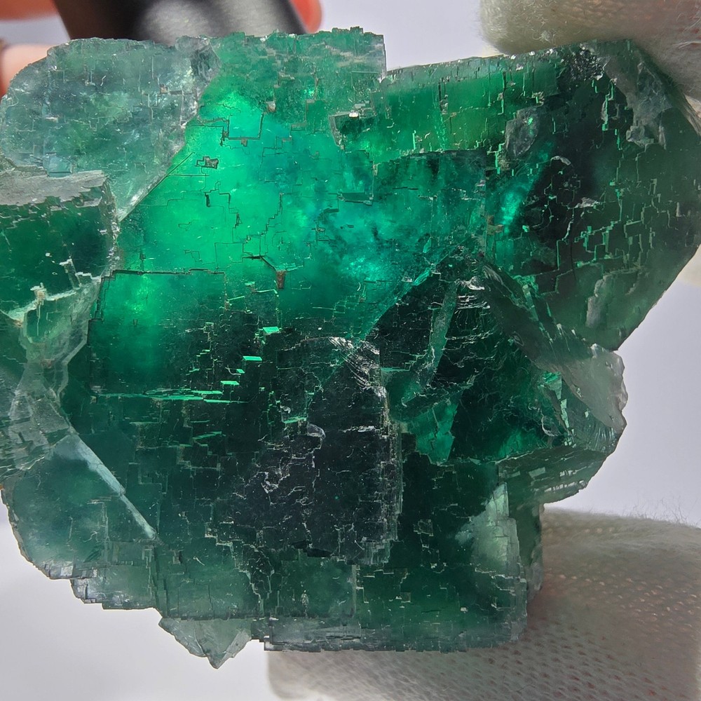 Large Phantom Fluorite Cube Stepped Green Okorusu Namibia 94*58*46mm