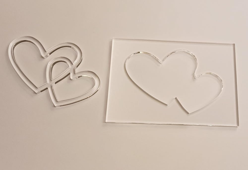Double Heart Router TemplateClear Acrylic Woodworking TemplateRouter Template...
