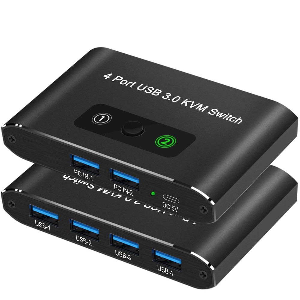 USB Switch, USB Switcher 2 Computers, USB 3.0 Switch Sharing 4 USB Devices KV...