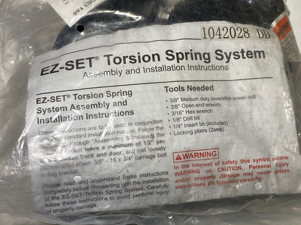 EZ-SET Torsion Spring System Kit 1042028 DD