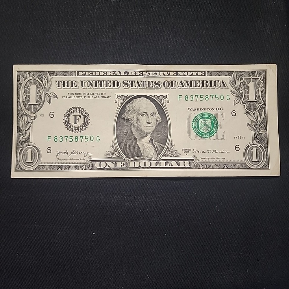 2017A $1 One Dollar Bill Error Misaligned Miscut paper money