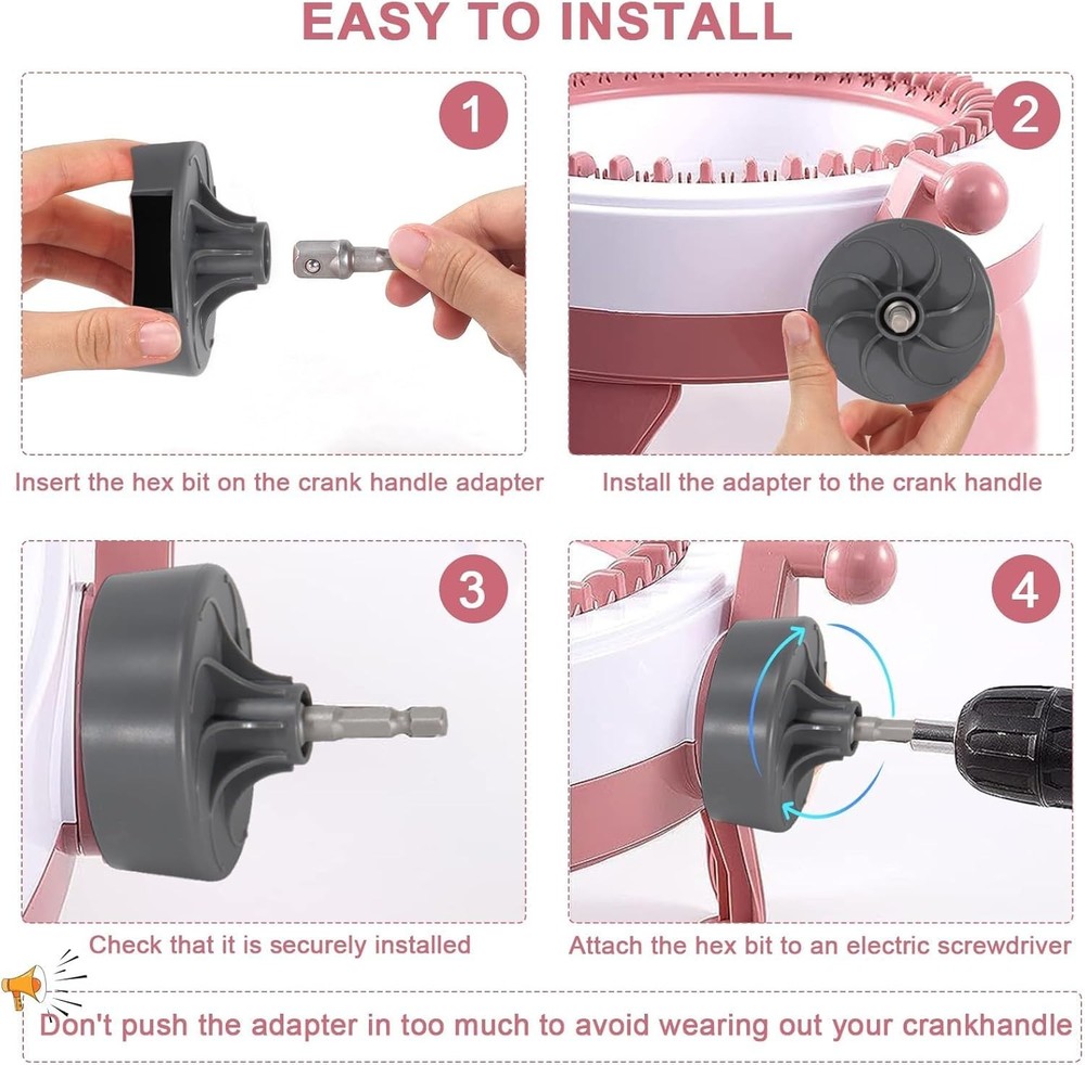 Knitting Machine Adapter, Quick Knit Replaceable Crochet Machine Adapter with...