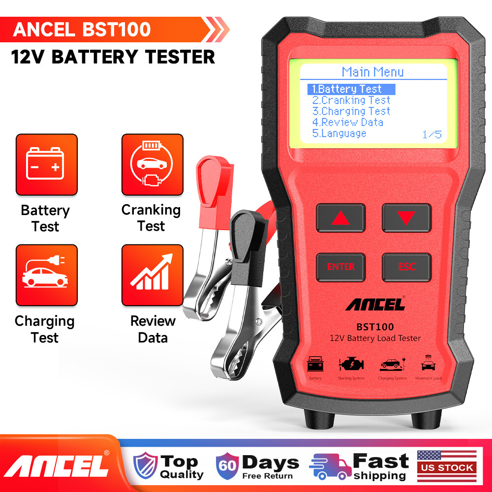 ANCEL BST100 12V Battery Tester Load Tester Digital Alternator Battery Analyzer