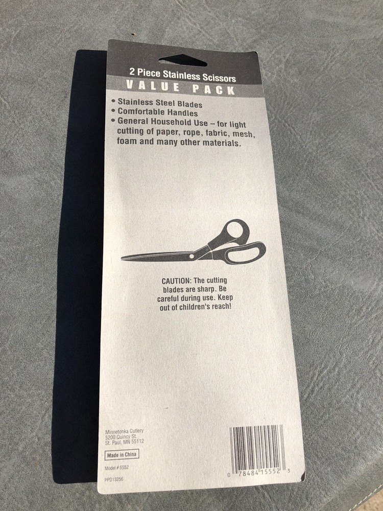 Minnetonka 8" Black Stainless Steel Scissors 2 Pack