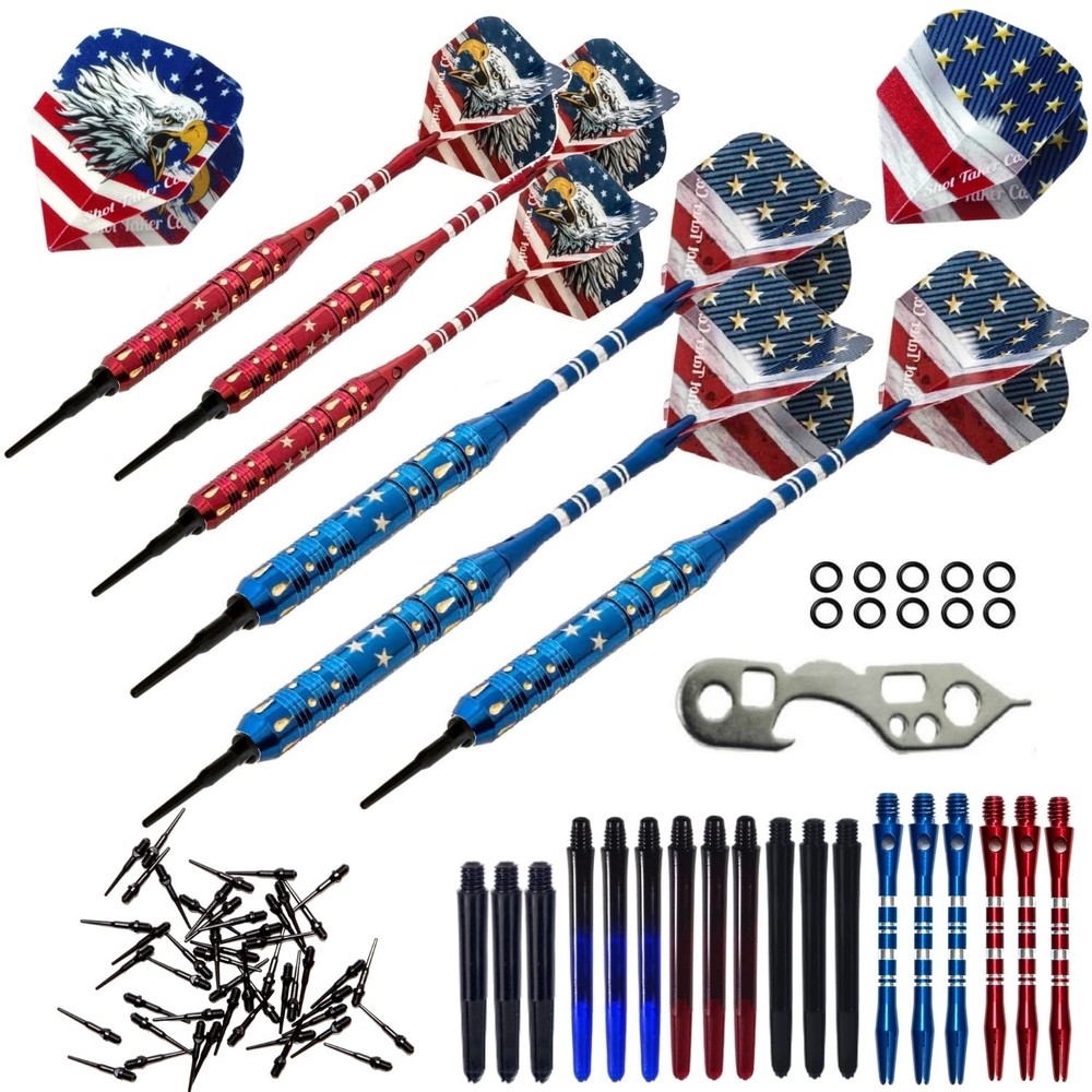 Soft Tip Darts Set - Professional Darts for Electronic Dartboard - Includes Bras