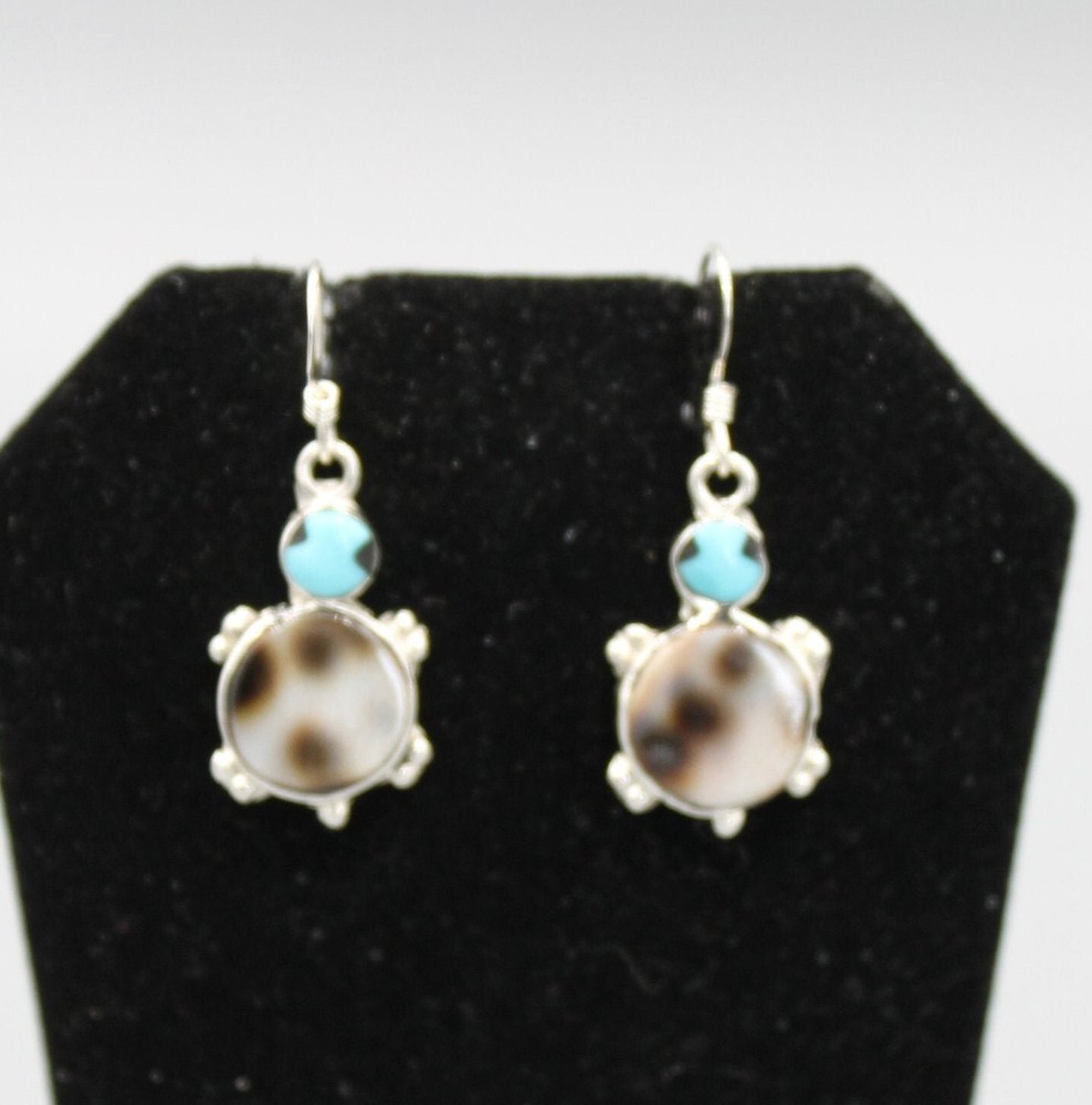 Sterling Silver and Multi-Stone Turtle Earrings