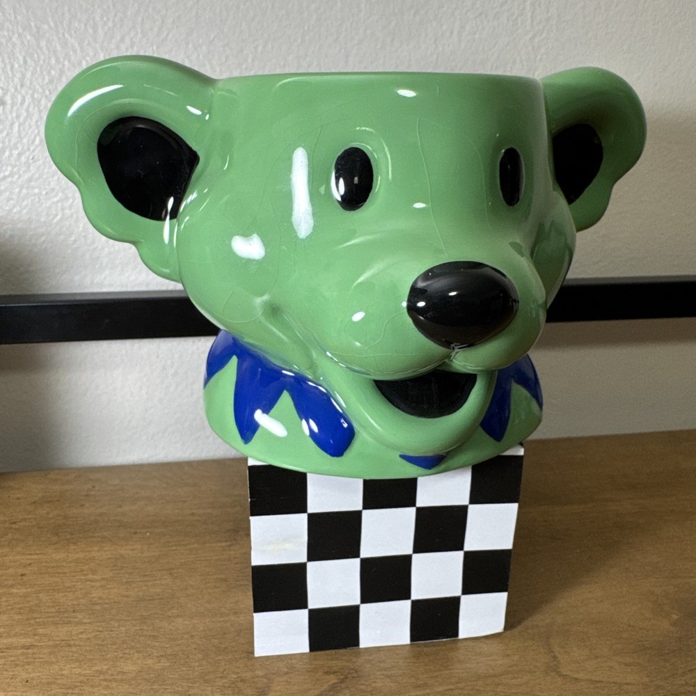 Grateful Dead Dancing Bear Molded Ceramic Mug Green 18oz