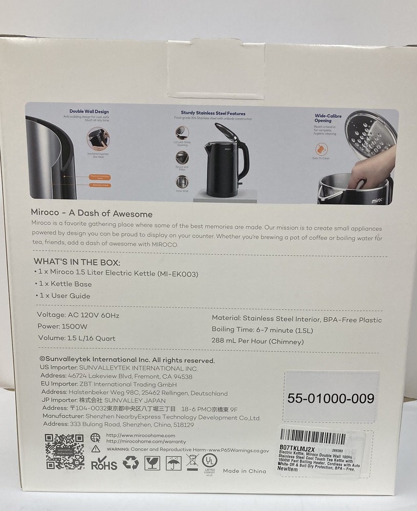 Miroco Electric Kettle MI-EK003 COLOR WHITE