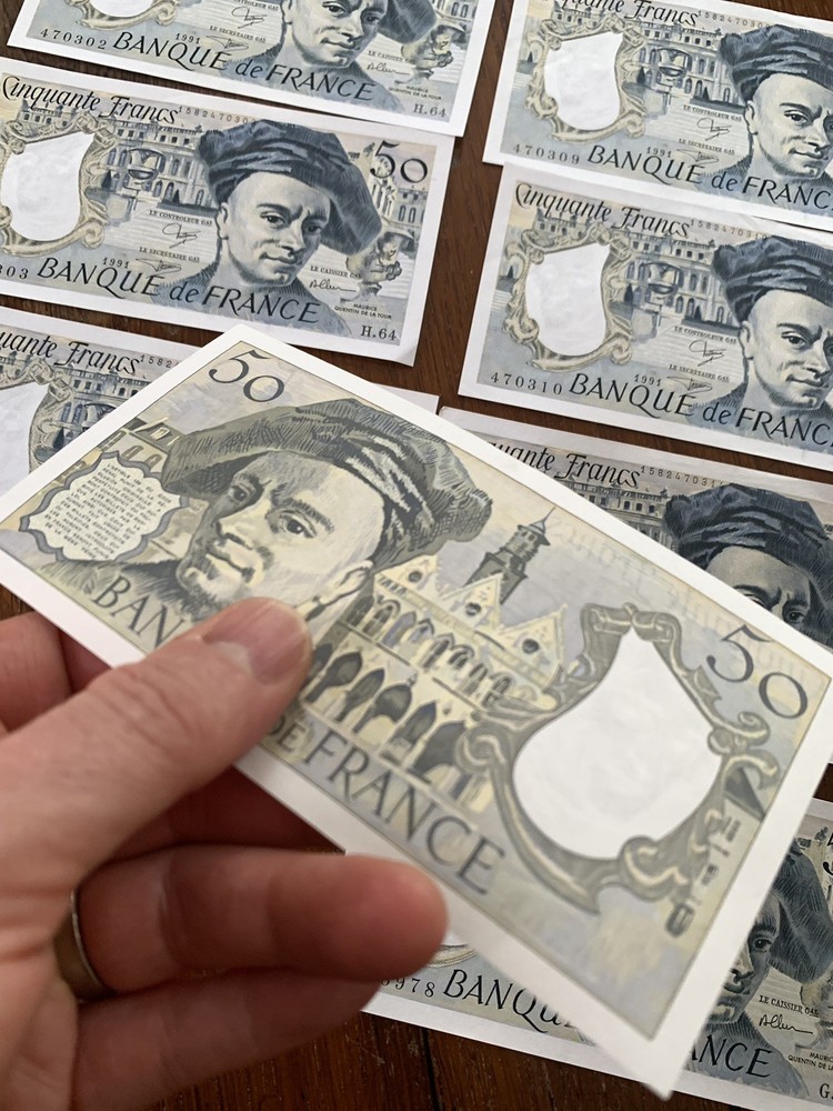 10 * 50 Franc Bank Notes 1991