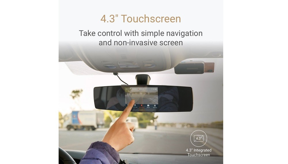 🚘🚚YI Mirror Dash Cam Dual Dashboard Camera Recorder Touch Screen Front Rear HD