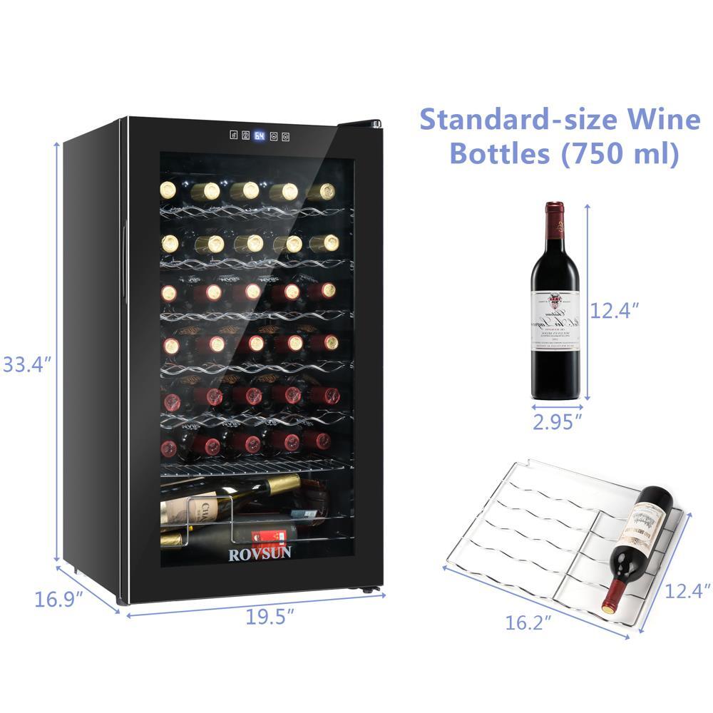 34 Bottle Wine Cooler Fridge Beverage Chiller Digital Temperature Control