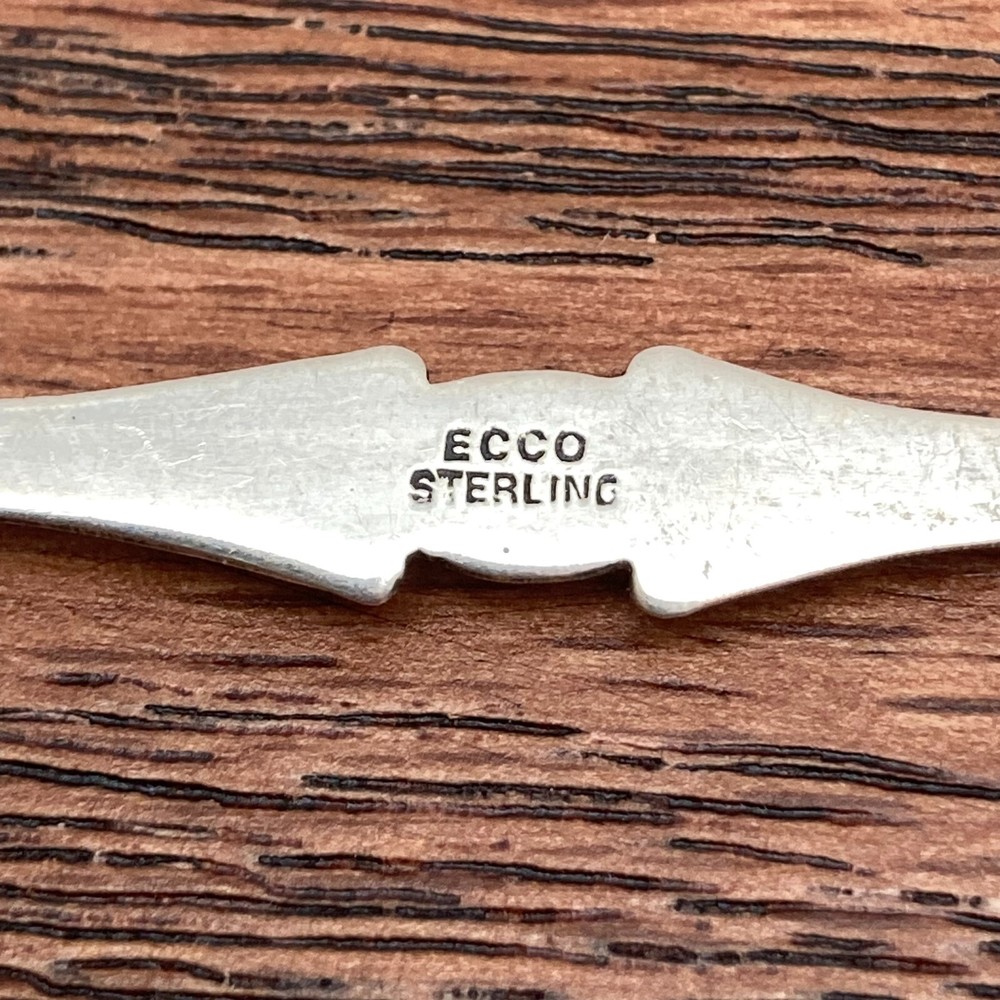 Niagara Falls Canada Sterling Silver Souvenir Spoon Enamel Maple Leaf by ECCO