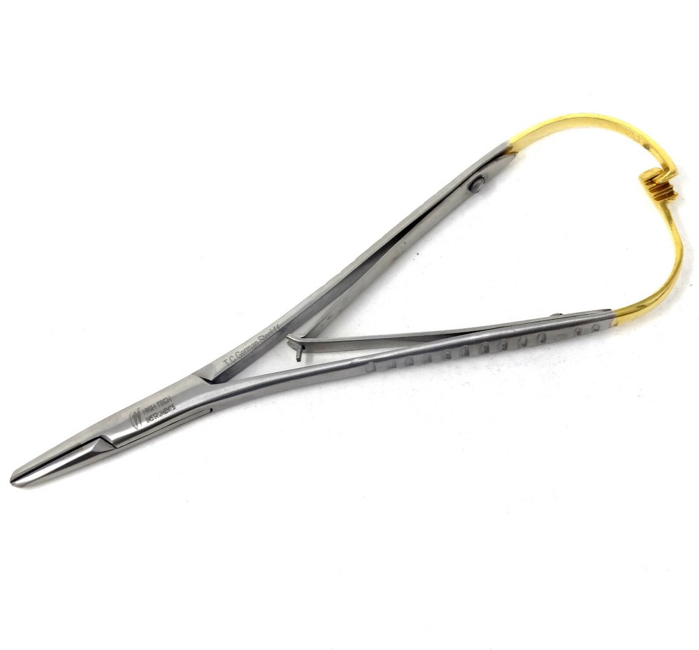 T/C O.R PREMIUM GRADE MATHIEU NEEDLE HOLDER 5" WITH TUNGSTEN CARBIDE INSERTS